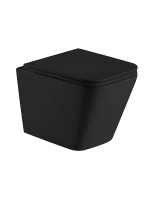 Унитаз подвесной WeltWasser AMBERG 497 ST + GELBACH 043 MT-BL + AMBERG RD-BL черный матовый, безободковый, с крышкой микролифт, слив-торнадо, с инсталляцией и черной кнопкой