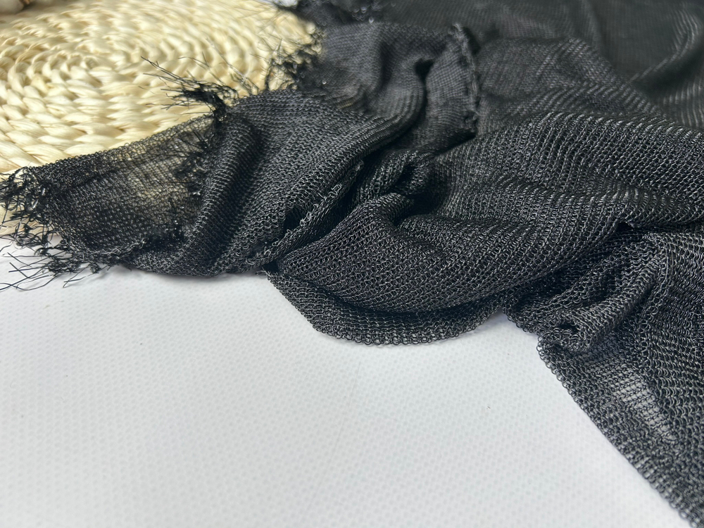 Сетка СТРЕЙЧ металлизированная ЧЕРНАЯ