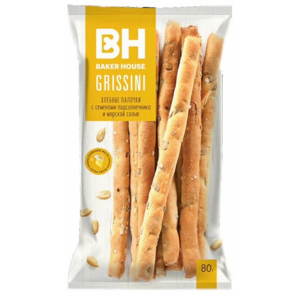 Хлебные палочки Baker Hous с семенами подсолнечника 80 гр