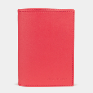 Обложка для паспорта из натуральной кожи теленка, красного цвета