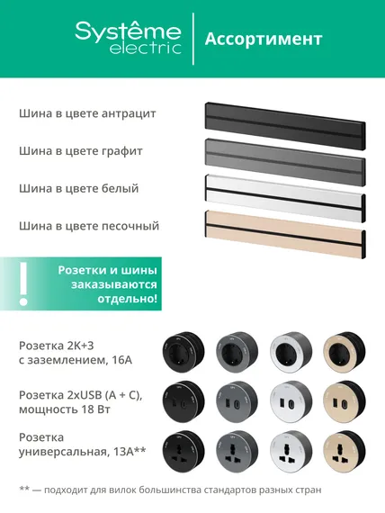 MULTITRACK Розетка 2К+З круглая 16 А/250 В АНТРАЦИТ