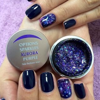 OPTIONS AURORAS - ГЕЛИ ДЛЯ ДИЗАЙНА И РАСТЯЖЕК  С БЛЕСТКАМИ РАЗНОЙ ФОРМЫ И РАЗМЕРОВ