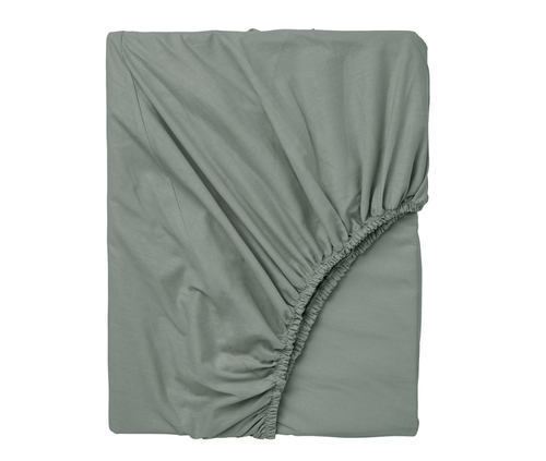 DVALA  ДВАЛА Простынь на резинке серо-зеленая,90х200 см