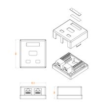 Двойная розетка RJ45 Hyperline SB1-2-8P8C-C5e-WH