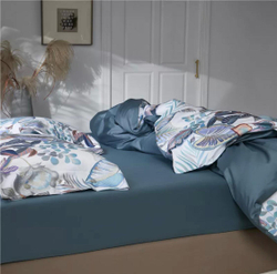 Комплект постельного белья ZEPHYR HOME ЕВРО пг. Мако-Сатин,Египетский хлопок Голубой