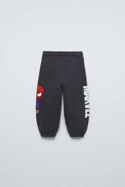 ZARA БРЮКИ-ДЖОГГЕРЫ С ПРИНТОМ SPIDER-MAN © MARVEL, АНТРАЦИТОВО-СЕРЫЙ