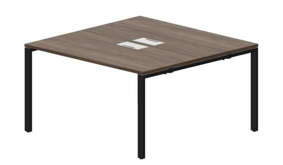 Составной стол Strike на 2 рабочих места 1380х1366х750мм (2 металлических аутлета)