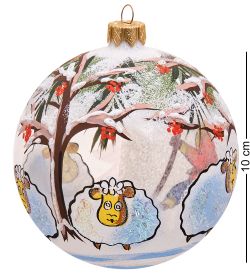 Элита НФШ-1447 Ел.украшение Шар «Козлик на прогулке» 100 мм