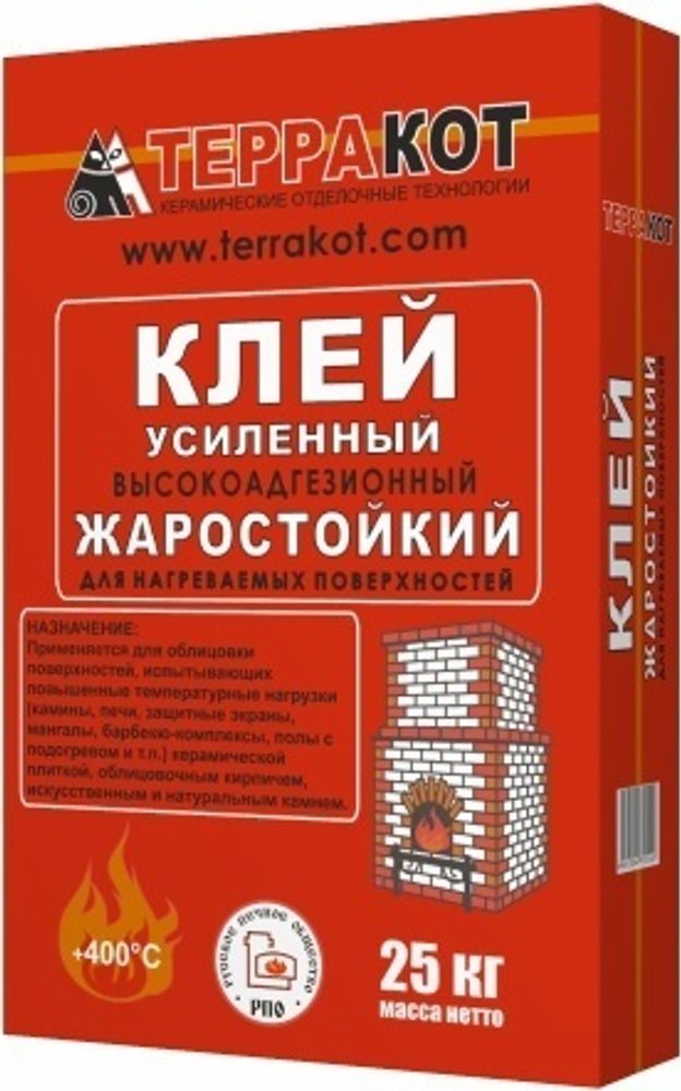 Клей усиленный жаростойкий 5кг, Терракот