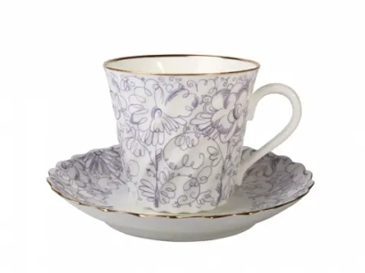 Чашка с блюдцем кофейная 155 мл форма Витая рисунок Садик арт. 81.14255.00.1