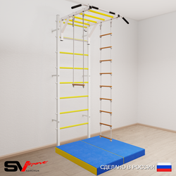 Шведская стенка Sv Sport 5384 (Турник рукоход/Лестница/Трапеция/Мат 1м)