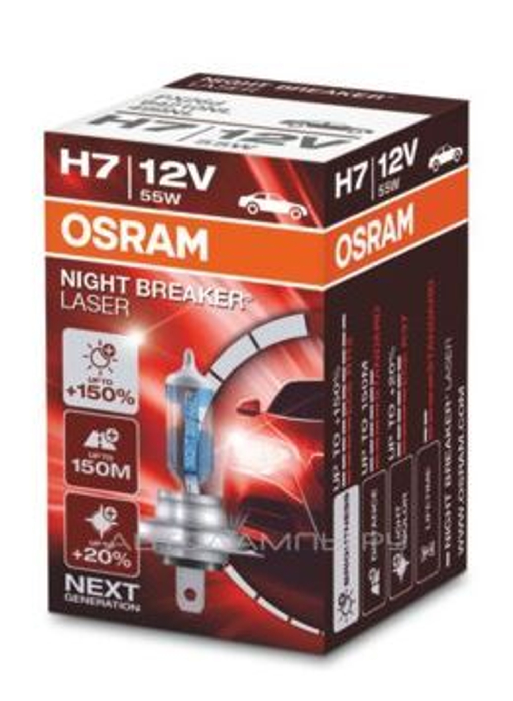 Автолампа H7 12V 55W Osram   +150% NIGHT BREAKER LASER (64210NL150) шт