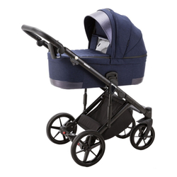 Детская коляска Adamex Marco 2 в 1 GA09 (Т. СИН ТК.+ Т.СИН ПЕРЛ КОЖ. ОТДЕЛКА)