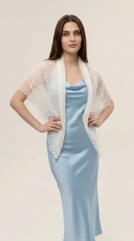 Оренбургский пуховый платок-паутинка А110-02 экрю