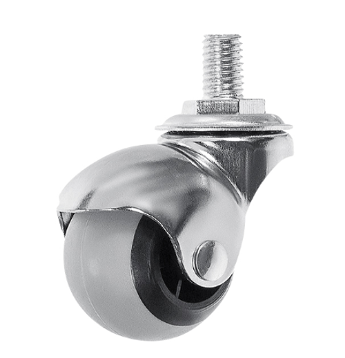 Колесо мебельное шарик оцинк. 40мм поворотное с болтом М8