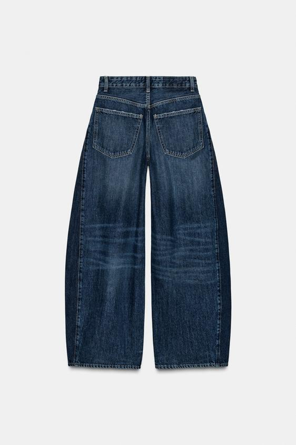 ZARA ДЖИНСЫ BALLOON ОВЕРСАЙЗ TRF С ВЫСОКОЙ ПОСАДКОЙ, МОРСКОЙ СИНИЙ