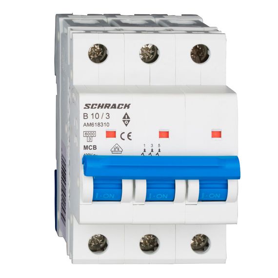 Автоматический выключатель Schrack Technik 3P B 10A 6kA Amparo AM618310--