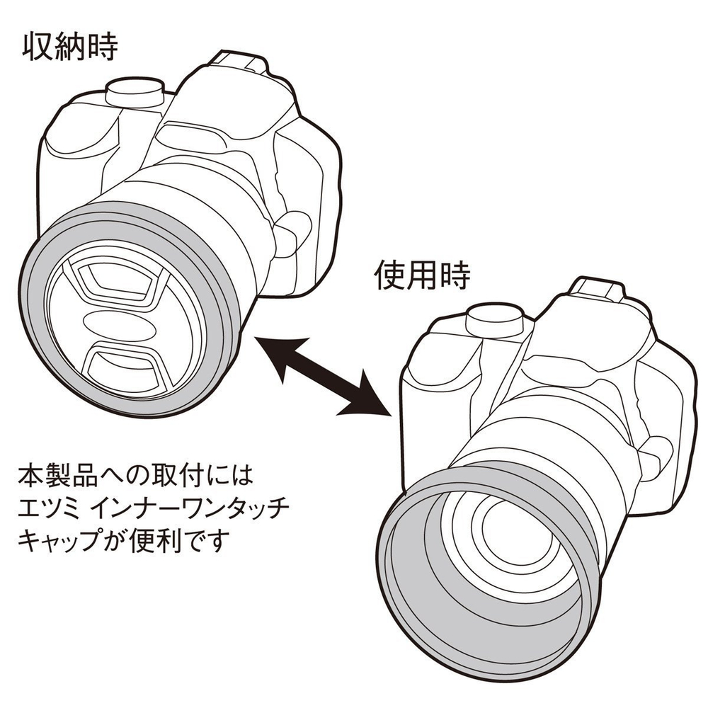 Каучуковая резьбовая бленда Etsumi Hama Lens Hood 52mm