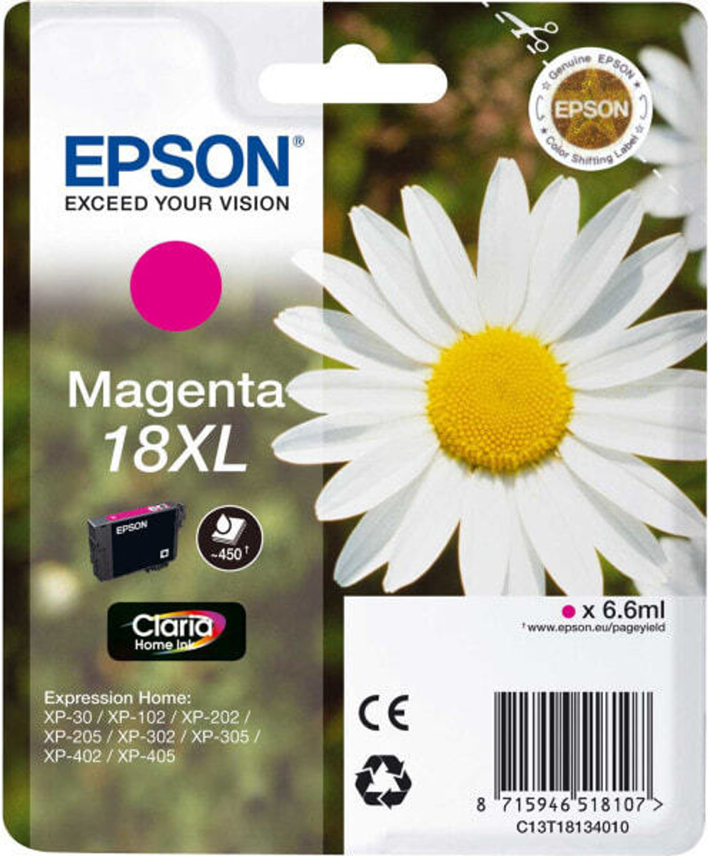 Epson Daisy Singlepack Magenta 18XL Claria Home Ink C13T18134010