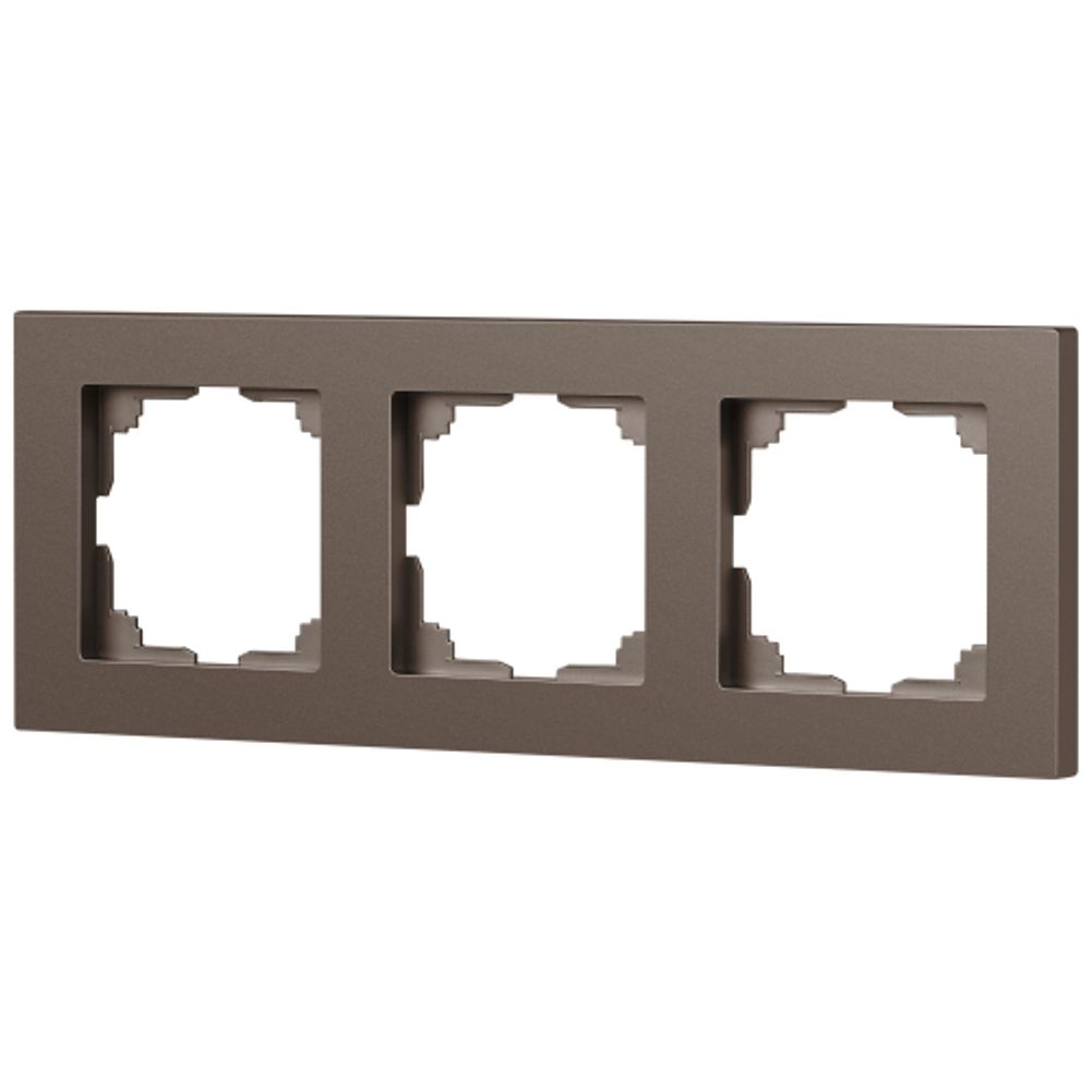Рамка для розеток и выключателей Intro Accent 6-503-08 на 3 поста, СУ, бронза | Intro