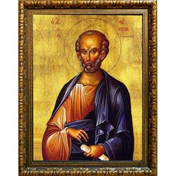 Симон Зилот Кананит Святой Апостол. Икона на холсте.