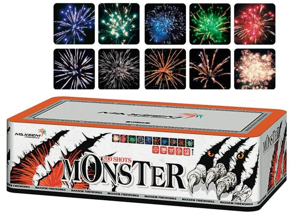 Батарея салютов "Monster" MC148 200 залпов * 0,8"