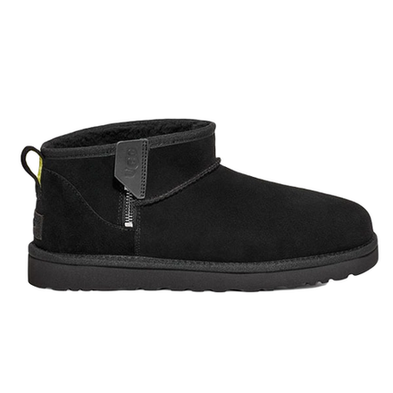 UGG CLASSIC ULTRA MINI ZIP BOOT BLACK
