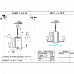 Подвесная люстра iLamp King RM6201-8+4 CR+CL