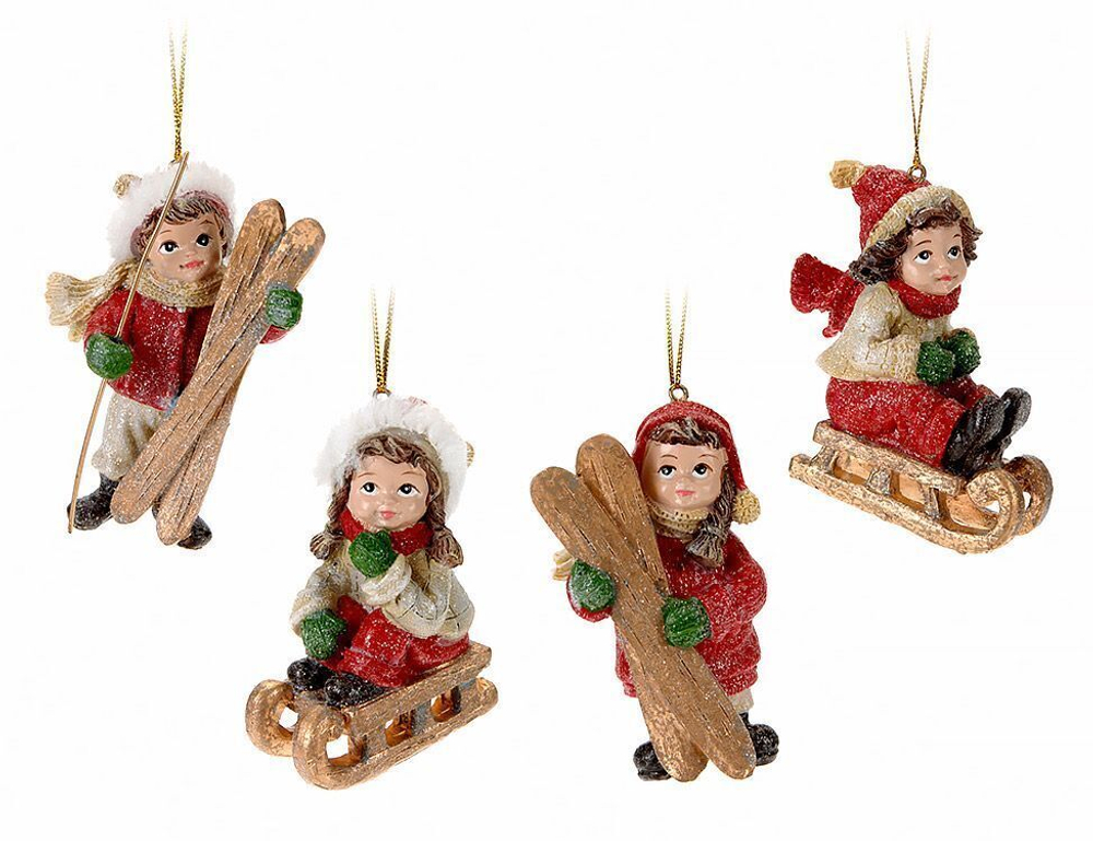 Девочка на санях/мальчик на лыжах