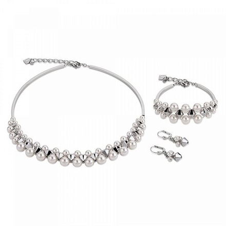 Колье Coeur de Lion White 4871/10-1400 цвет белый, серебряный