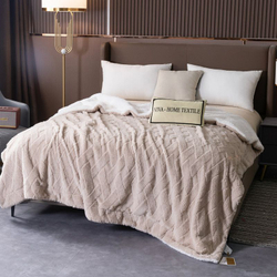 Плед СИТРЕЙД Fluffy, 200х230 см, бамбуковая микрофибра, белый, бежевый