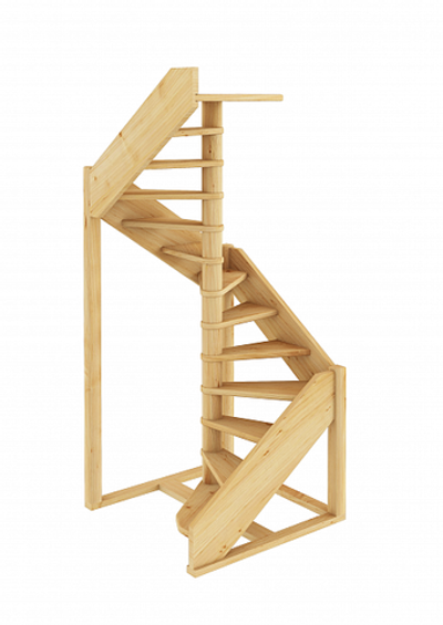 Лестница на второй этаж ЛC-1.2хм Левая под покраску