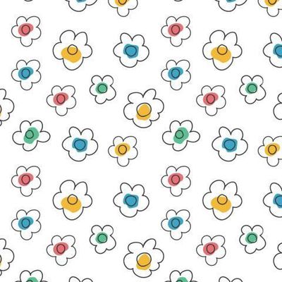 Цветочный принт в стиле дудл