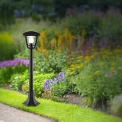 Садово-парковый светильник ЭРА НТУ 07-40-002 Валенсия 4 черный 4 гранный напольный IP44 Е27 max 60Вт | Садово-парковые светильники