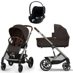 Коляска Cybex Balios S Lux TPE complete Cloud T Sepia Black Plus 3 в 1 Chocolate Brown с дождевиками
