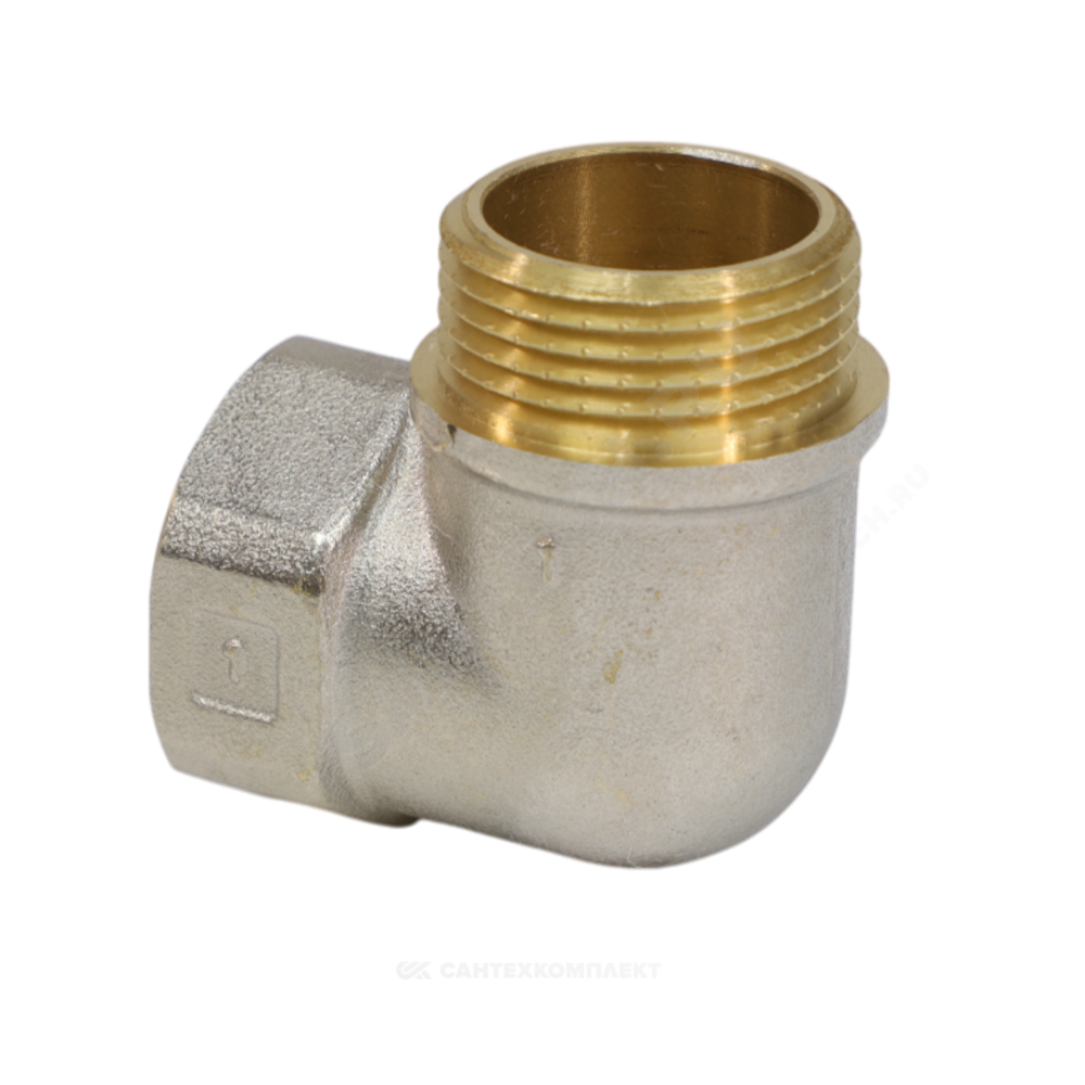 Угольник латунь никель Ду 20 (3/4") ВР/НР 9002 ГОСТ 32585-2013 Aquasfera 9002-02