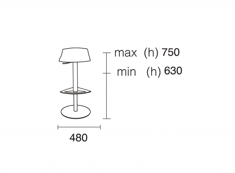 Табурет прозрачный барный Papatya X-Treme B, полированный, хромированный, прозрачный