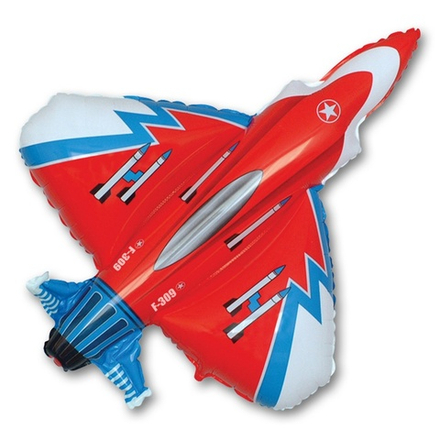 Фольгированный шар-фигура «Истребитель красный», 99 см