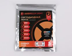 Ambrella Светодиодная лента трехрядная Ambrella Light GS3901 2835 324Led /26W m/ 24V IP20 3000K 5m LED Strip 24V GS3901