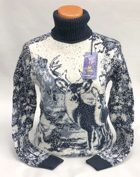 Pulltonic женский из шерсти и кашемира "Семья Оленей " Размеры (42-50). LADY