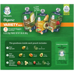 Gerber, Organic Variety Pack, 2nd Foods, любимые фрукты и овощи, 9 пакетиков, 99 г (3,5 унции)