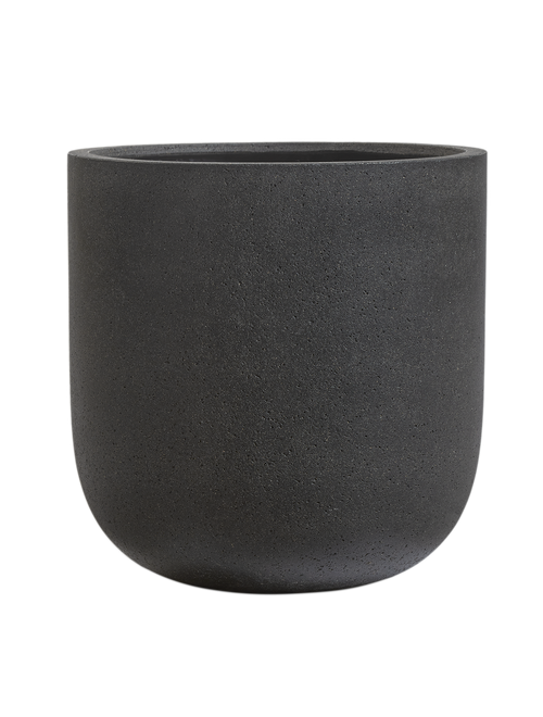 Кашпо TREEZ ERGO - Hard Rock - Цилиндрическая Чаша - Чёрный песок, в-44, д-40 см