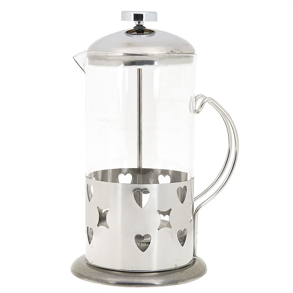 Кофейник (френч-пресс) v=1000мл. (3вида) (стекло, металл) (подарочная упаковка)