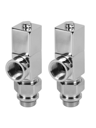 Набор дизайн-вентилей CUBE, осевой (хром) 1/2"