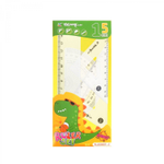 Набор чертежный Yalong, 15 см, пластиковый, 4 предмета, "Динозаврик", пакет-пенал ПВХ с европодвесом