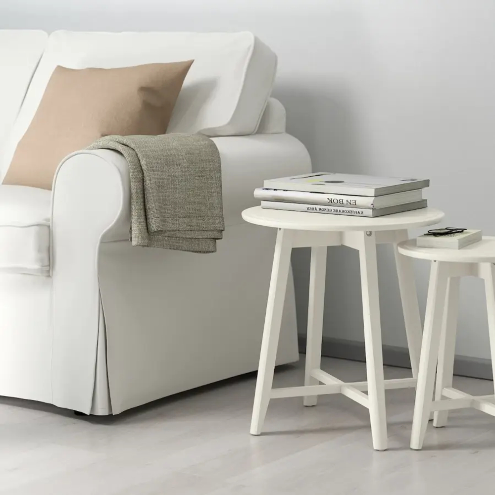 Столик придиванный - IKEA KRAGSTA, 35х45/49х51 см, белый, КРАГСТА ИКЕА