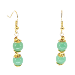 Серьги "Барокко" празем(авантюрин)