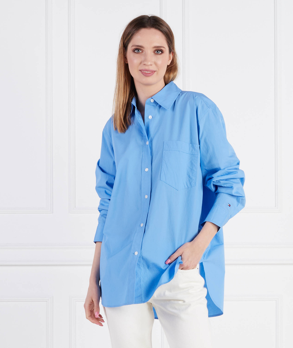 рубашка 1985 org co poplin overszd Tommy Hilfiger - голубой(WW0WW39198)