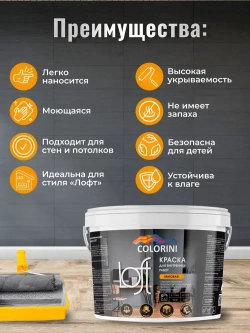 Краска интерьерная матовая Premium черный 2.7 кг