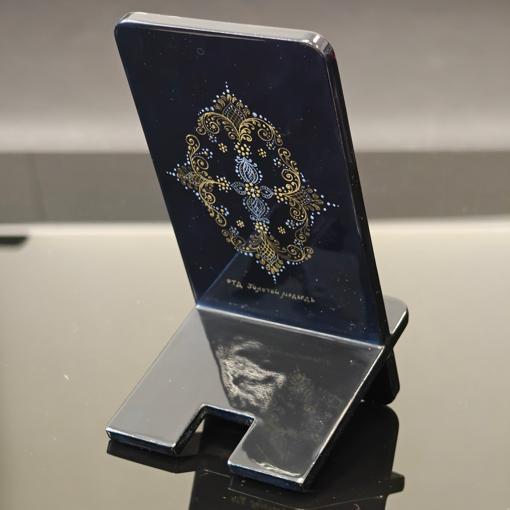 Сувенирная подставка для телефона с росписью Палех "Розы"